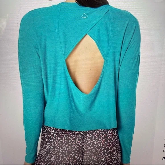 Beyond yoga women’s turquoise, long sleeve tank top/pullover/top size large - Picture 4 of 15
